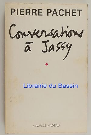Bild des Verkufers fr Conversations  Jassy zum Verkauf von Librairie du Bassin