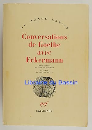 Bild des Verkufers fr Conversations de Goethe avec Eckermann zum Verkauf von Librairie du Bassin