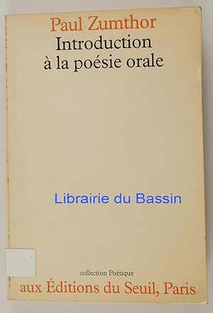 Image du vendeur pour Introduction  la posie orale mis en vente par Librairie du Bassin