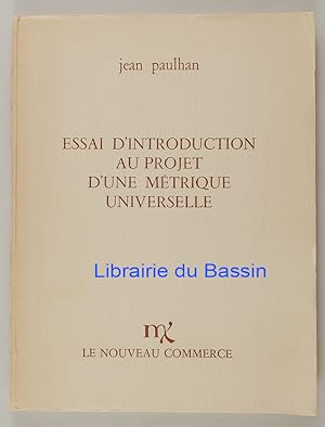 Imagen del vendedor de Essai d'introduction au projet d'une mtrique universelle a la venta por Librairie du Bassin