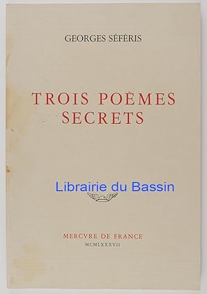 Imagen del vendedor de Trois pomes secrets a la venta por Librairie du Bassin