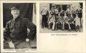 Ansichtskarte / Postkarte Südafrika, Burenkrieg, Burenkommandant Koos Jooste, Königsberg, Drei Ge...