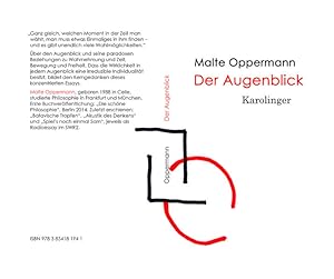 Bild des Verkufers fr Der Augenblick Malte Oppermann zum Verkauf von Berliner Bchertisch eG