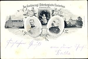 Ansichtskarte / Postkarte Das Großherzogliche Oldenburgische Fürstenhaus, 3 Generationen, Erbgroß...
