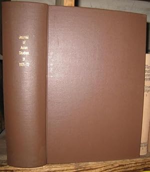 Seller image for The journal of Asian Studies. Annual index. Volume XXXI, numbers 1 - 4, November 1971 - August 1972. - From the contents: Kenneth B. Pyle - Some recent approaches to Japanese nationalism / Edward G. Griffin: The universal suffrage issue in Japanese politics 1918 - 25 / Hugh F. Owen: Negotiating the Lucknow Pact / Marlene J. Mayo: The Korean Crisis of 1873 and early Meiji foreign policy. - for sale by Antiquariat Carl Wegner