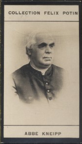 Photographie de la collection Félix Potin (4 x 7,5 cm) représentant : Abbé Kneipp. Début XXe. Ver...