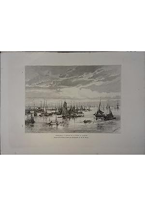 Stornoway. Retour de la pêche au hareng. Gravure extraite de la Géographie universelle d'Elisée R...