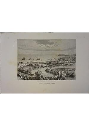 Côte norvégienne. Vue de Trondhjem. Gravure extraite de la Géographie universelle d'Elisée Reclus...