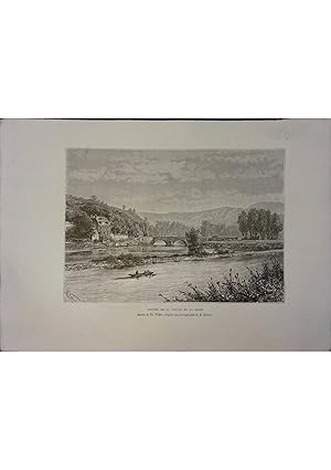 Entrée de la vallée de la Lesse. Gravure extraite de la Géographie universelle d'Elisée Reclus. V...