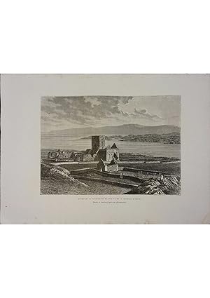 Ruines de la Cathédrale de Iona et de la chapelle d'Orans. Gravure extraite de la Géographie univ...