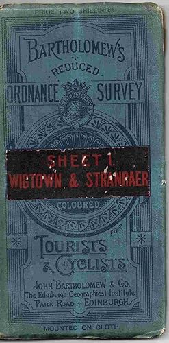 Bartholomew's Reduced Ordnance Survey. Sheet 1. Wigtown & Stranraer Coloured for Tourists & Cycli...