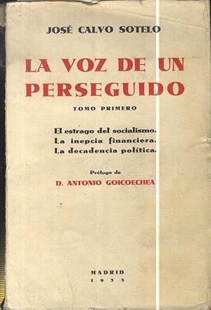 Seller image for LA VOZ DE UN PERSEGUIDO. TOMO I for sale by Librera Maxtor