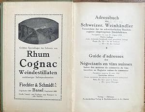 Adressbuch der Schweiz. Weinhändler. Verzeichnis der im schweizerischen Handelsregister eingetrag...