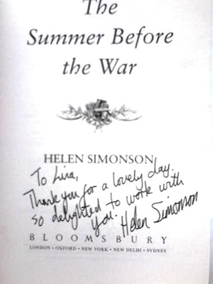 Imagen del vendedor de The Summer Before the War a la venta por World of Rare Books