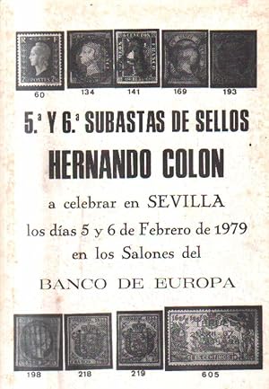 5ª Y 6ª SUBASTA DE SELLOS. LOS DIAS 5 Y 6 DE FEBRERO DE 1979.