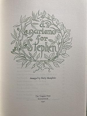 Immagine del venditore per Garland for Stephen Spender; A (and a Letter from Barry Humphries) venduto da Gipsy Hill Books
