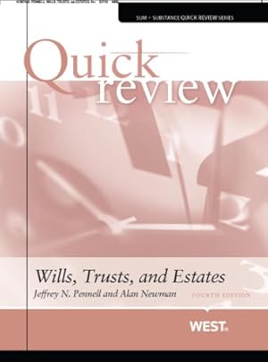 Bild des Verkufers fr Quick Review of Wills, Trusts, and Estates (Quick Reviews) by Pennell, Jeffrey, Newman, Alan [Paperback ] zum Verkauf von booksXpress