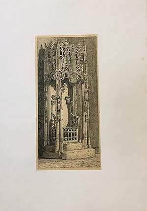 Eau-Forte "Siege épiscopal de l'église Saint-Seurin à Bordeaux"