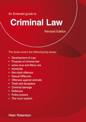Image du vendeur pour EMERALD GUIDE TO CRIMINAL LAW, AN by unknown author [Paperback ] mis en vente par booksXpress