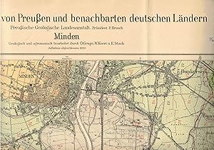 Image du vendeur pour Minden Blatt 2016 (spter 3719) Landkarte Mastab 1 : 25.000. Ausgabe 1933 (Geologische Karte von Preuen und benachbarten deutschen Lndern) mis en vente par Paderbuch e.Kfm. Inh. Ralf R. Eichmann