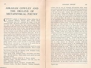 Abraham Cowley and The Decline of Metaphysical Poetry. A rare original article from Scrutiny Maga...