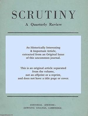 The American Cultural Scene (IV) The Novel. A rare original article from Scrutiny Magazine, 1941.