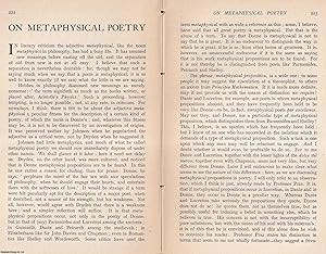 Metaphysical Poetry. A rare original article from Scrutiny Magazine, 1933.