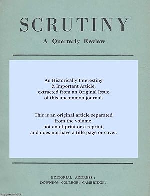 Jane Austen's Writings: A Critical Theory. A rare original article from Scrutiny Magazine, 1941.