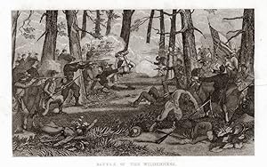 The Battle of the Wilderness,Historical Americana Rebellion Engraving