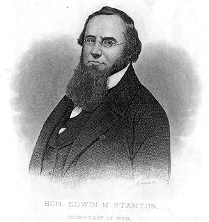 Edwin M. Stanton ,Historical Americana Rebellion Engraving