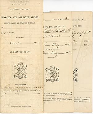 [Three Ordnance Forms Completed in Manuscript Signed] at Washington Arsenal, Fort Reno, by Lieute...