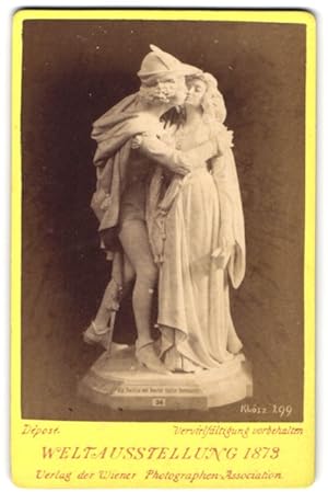 Bild des Verkufers fr Fotografie Wiener Photog. Ass., Ansicht Wien, Weltausstellung 1873, Statue la bocca mi bario lutto zum Verkauf von Bartko-Reher