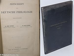 Zeitschrift fur deutsche Philologie, herausgegeben von Dr. Ernst Hopfner und Dr. Julius Zacher. A...