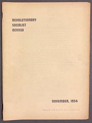 Revolutionary socialist review, a quarterly devoted to Marxian socialism. Vol., 1, no. 1, Novembe...