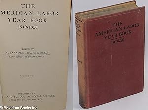 Imagen del vendedor de The American labor year book, 1919-1920 a la venta por Bolerium Books Inc.