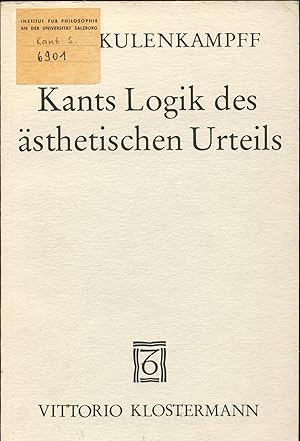 Imagen del vendedor de Kants Logik des sthetischen Urteils a la venta por avelibro OHG
