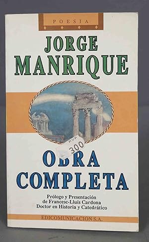 Image du vendeur pour Obra completa. Jorge MANRIQUE mis en vente par EL DESVAN ANTIGEDADES