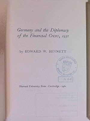 Bild des Verkufers fr GERMANY AND THE DIPLOMACY OF THE FINANCIAL CRISIS. zum Verkauf von books4less (Versandantiquariat Petra Gros GmbH & Co. KG)