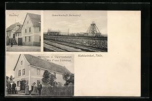 Ansichtskarte Kahlwinkel, Gasthof, Gewerkschaft Bernsdorf, Kolonialwaren F. Liebetrau