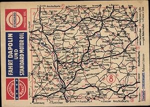 Landkarten Ansichtskarte / Postkarte Standart Streckenkarte, Reklame, Dapolin Benzin und Motoröl