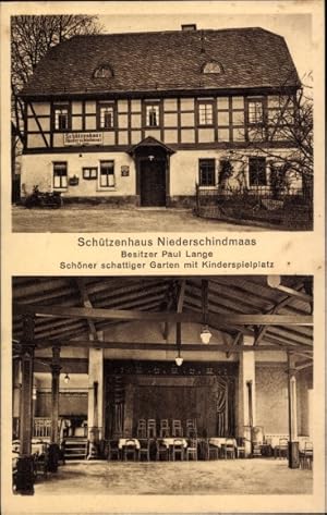 Ansichtskarte / Postkarte Niederschindmaas Dennheritz in Sachsen, Schützenhaus, Bes. Paul Lange, ...