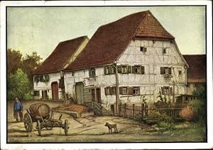 Künstler Ansichtskarte / Postkarte Kern, Melchior, Häuser auf der schwäbischen Alb, Kaffee Schill...
