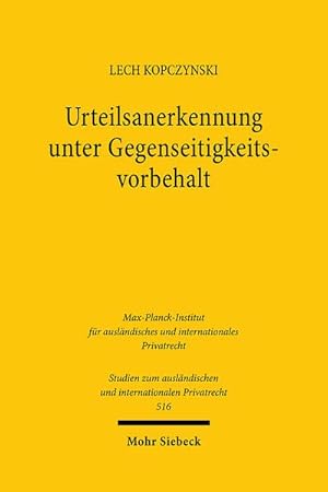Bild des Verkufers fr Urteilsanerkennung unter Gegenseitigkeitsvorbehalt zum Verkauf von Rheinberg-Buch Andreas Meier eK