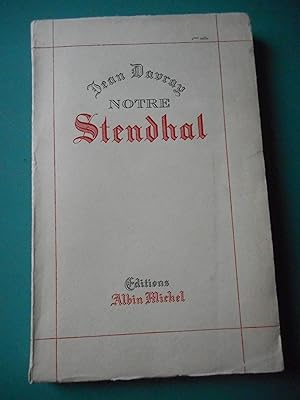 Seller image for Notre Stendhal for sale by Frederic Delbos