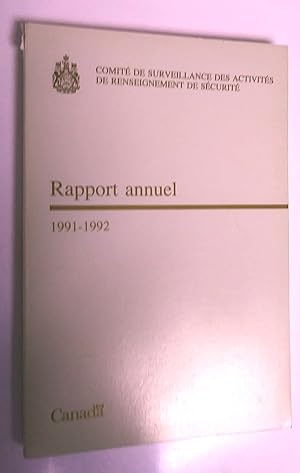 Bild des Verkufers fr Annual Report 1991-1992 - Rapport annuel 1991-1992 zum Verkauf von Livresse
