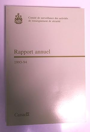 Bild des Verkufers fr Annual Report 1993-1994 - Rapport annuel 1993-1994 zum Verkauf von Livresse