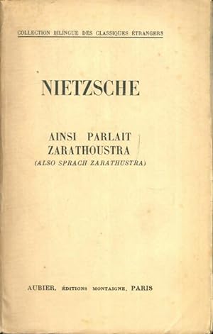Image du vendeur pour Ainsi parlait Zarathoustra - Friedrich Nietzsche mis en vente par Book Hmisphres