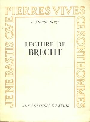 Image du vendeur pour Lecture de Brecht - Bernard Dort mis en vente par Book Hmisphres