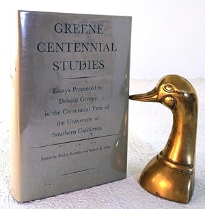 Seller image for Greene Centennial Studies Essays to Honor Donald Greene in the Centennial Year of the University of Southern California for sale by Structure, Verses, Agency  Books