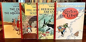 Image du vendeur pour THE ADVENTURES OF TINTIN BOOK COLLECTION, TITLES ARE: RED RACKHAM'S TREASURE, KING OTTOKAR'S SCEPTRE, THE CRAB WITH THE GOLDEN CLAWS & TINTIN IN TIBET mis en vente par Elder Books